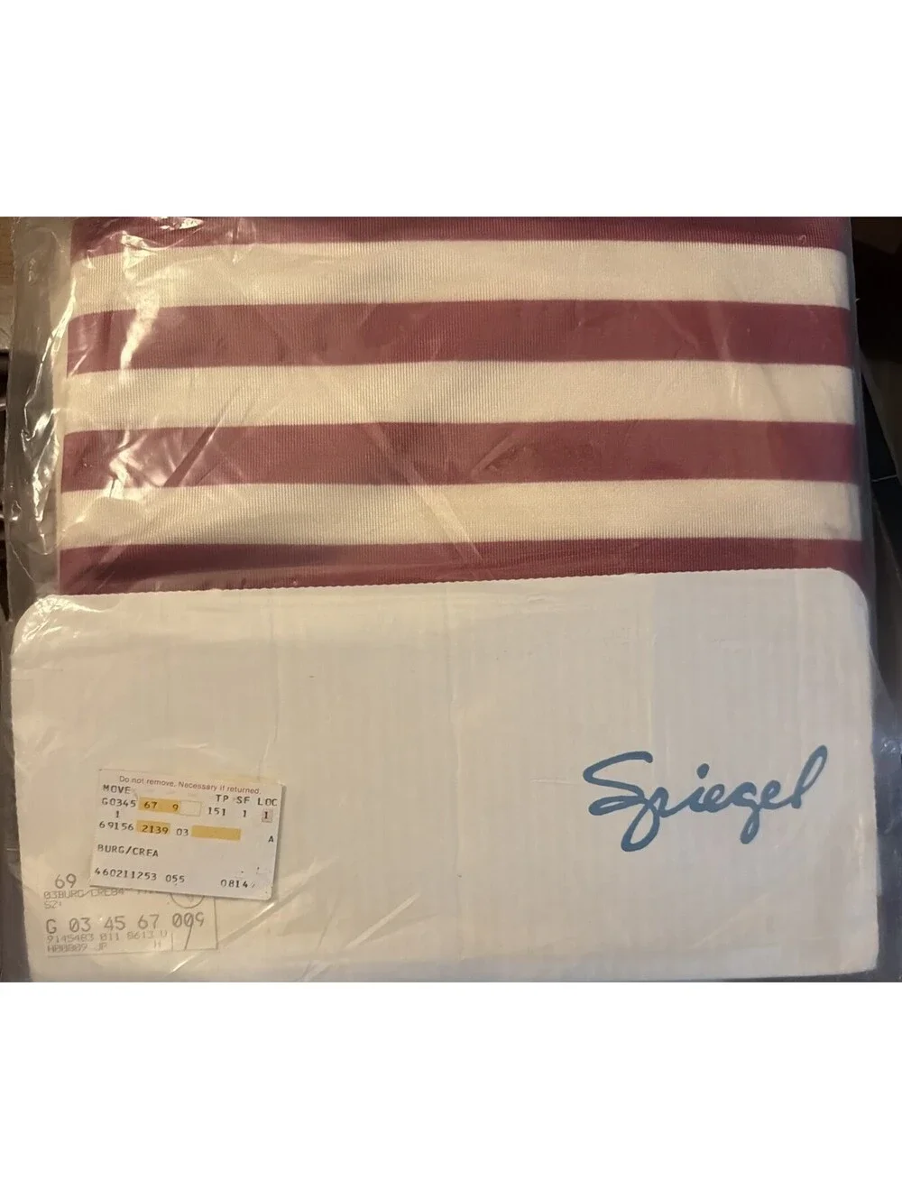 Vintage Spiegel  Stripe Curtain Panels Burgundy Cream 84” NOS Sealed Set Of 4